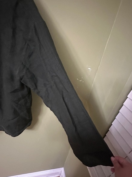 Bryn WALKER Womens Linen Jacket Size Large Hunter Green Open Draped Collar - Picture 7 of 16